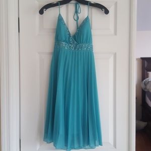 Love Tease Sequin Pleated Halter Dress